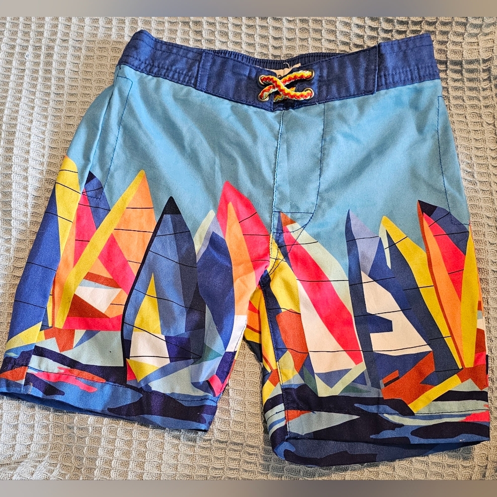 Appaman Swim Trunks Sailboats Colorful Blue Red Yellow Toddler Boy's Size 3T